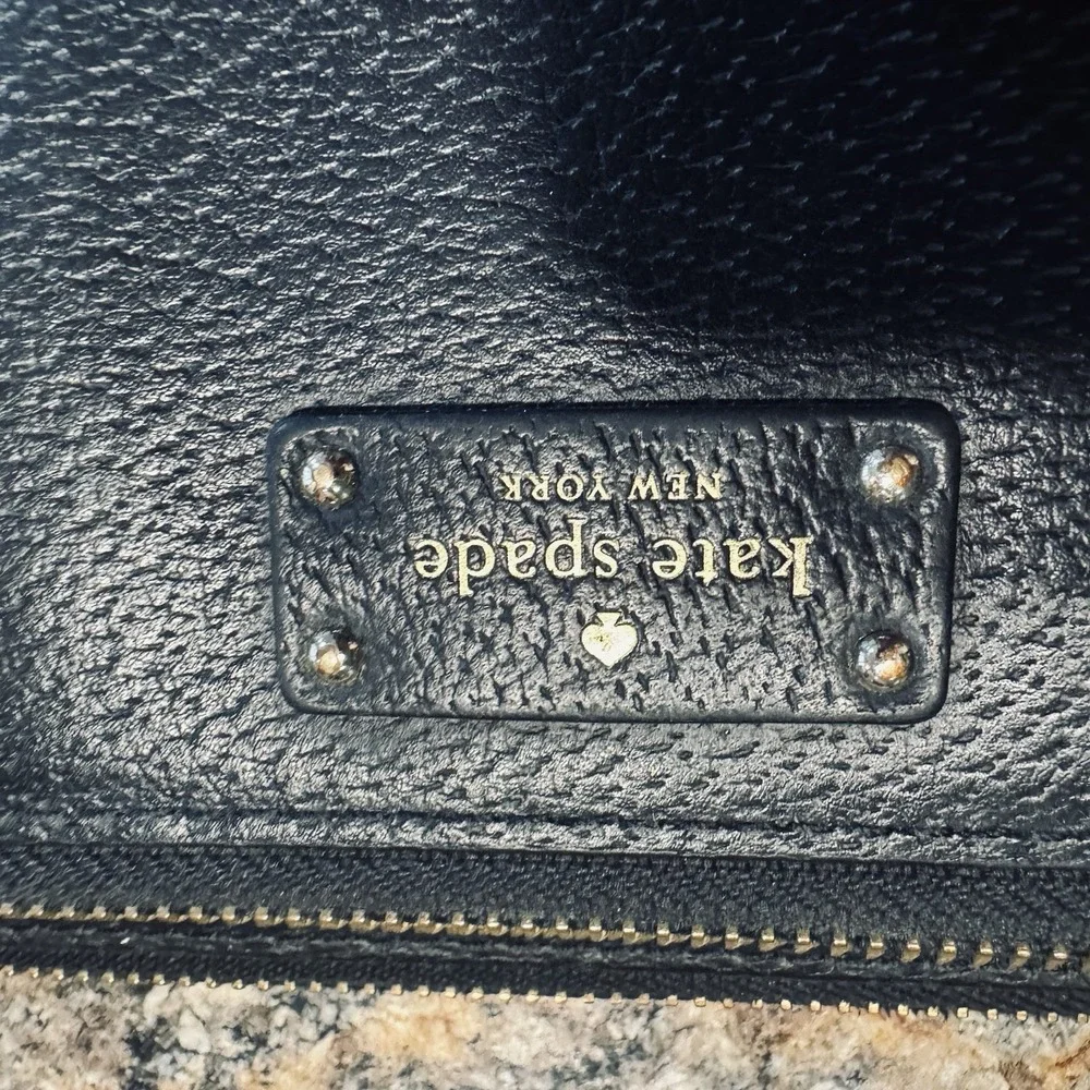 Kate Spade New York Black Leather Zip Around Continental Wallet